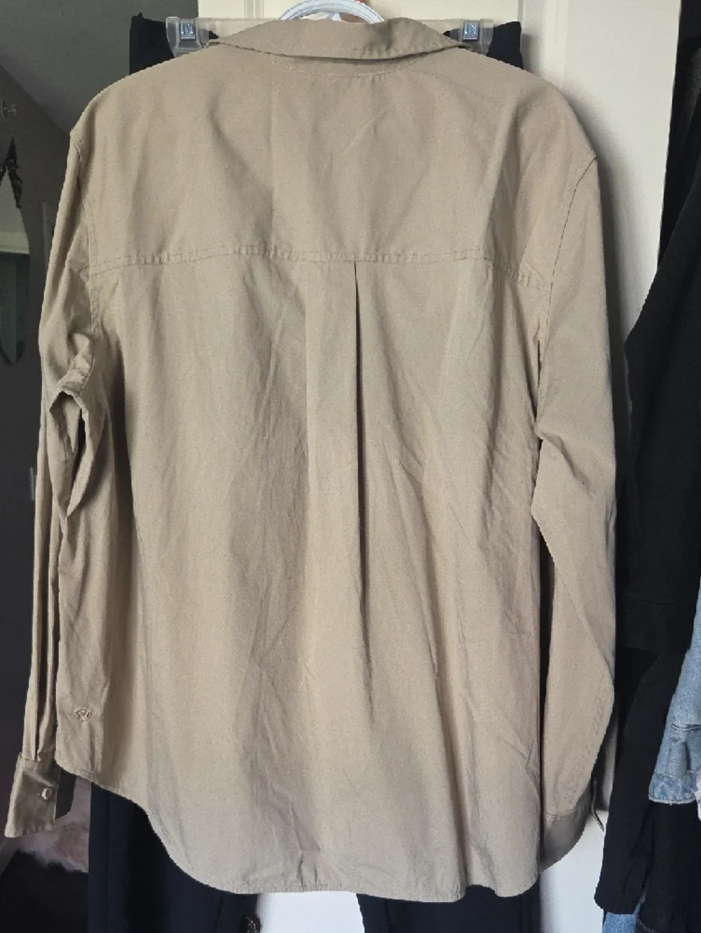 Lululemon Beige Long Sleeve Button Down Shirt - Picture 3 of 4